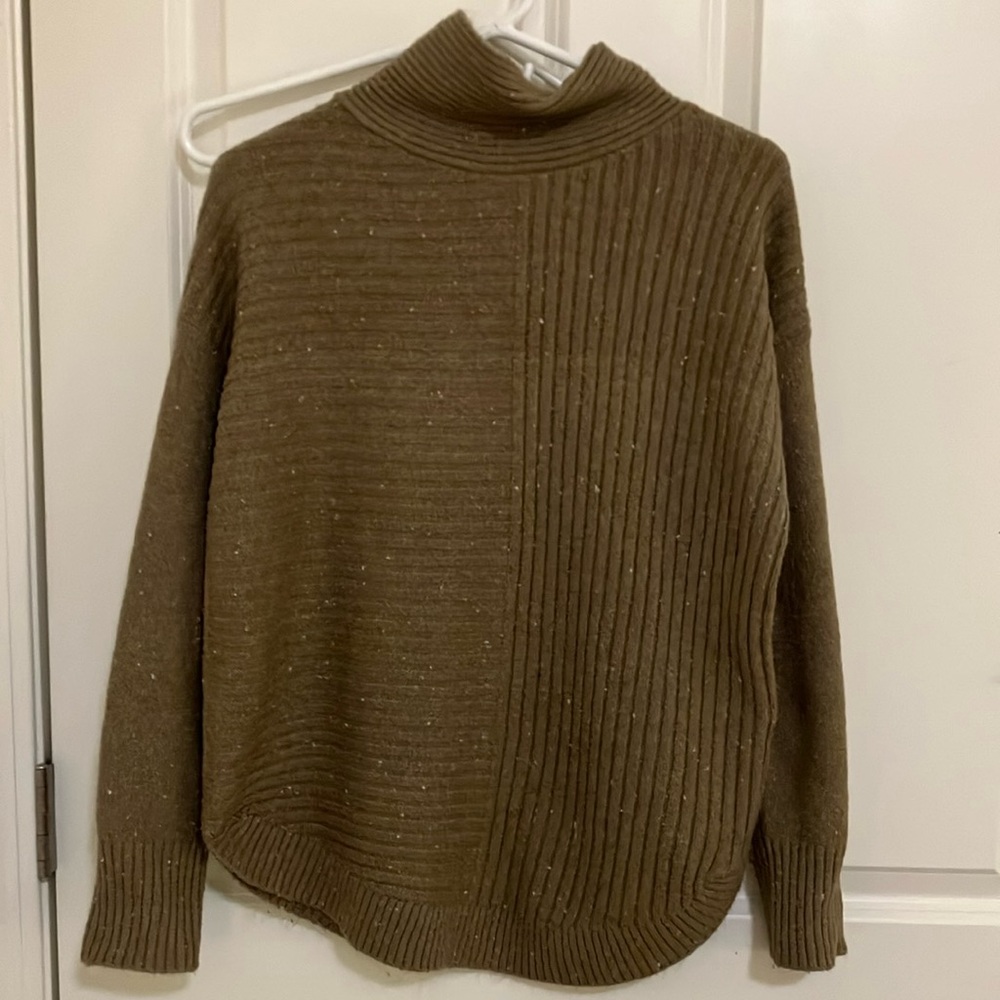 Women's Brown Ribbed Sweater
